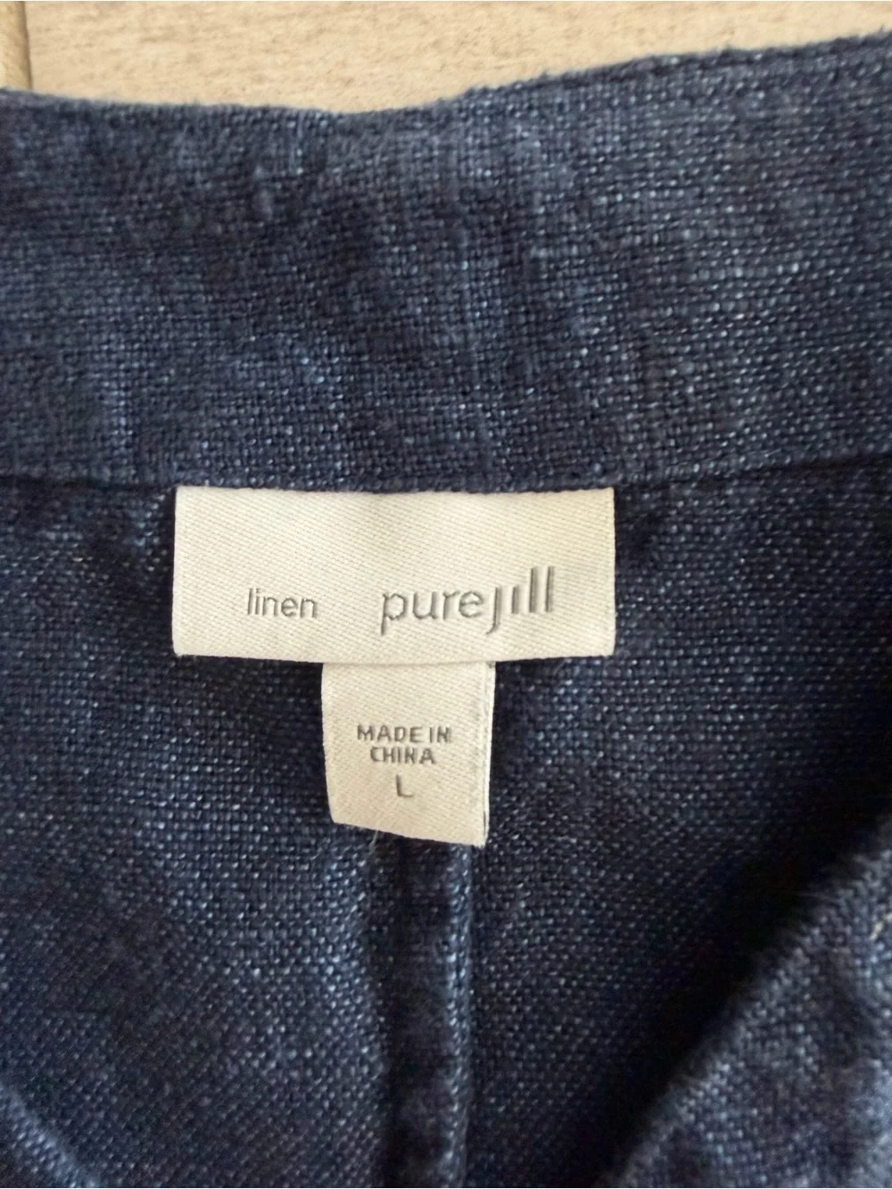 Pure Jill 100% Linen Open-Front Jacket Cardigan - Size L - Picture 6 of 12